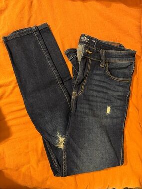 Hollister Distressed Dark Indigo Skinny Jeans
